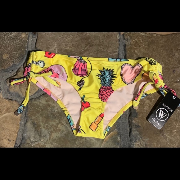NWT‎ Wildfox Emoji Ruched Boyshort Bikini Bottom - Picture 8 of 12